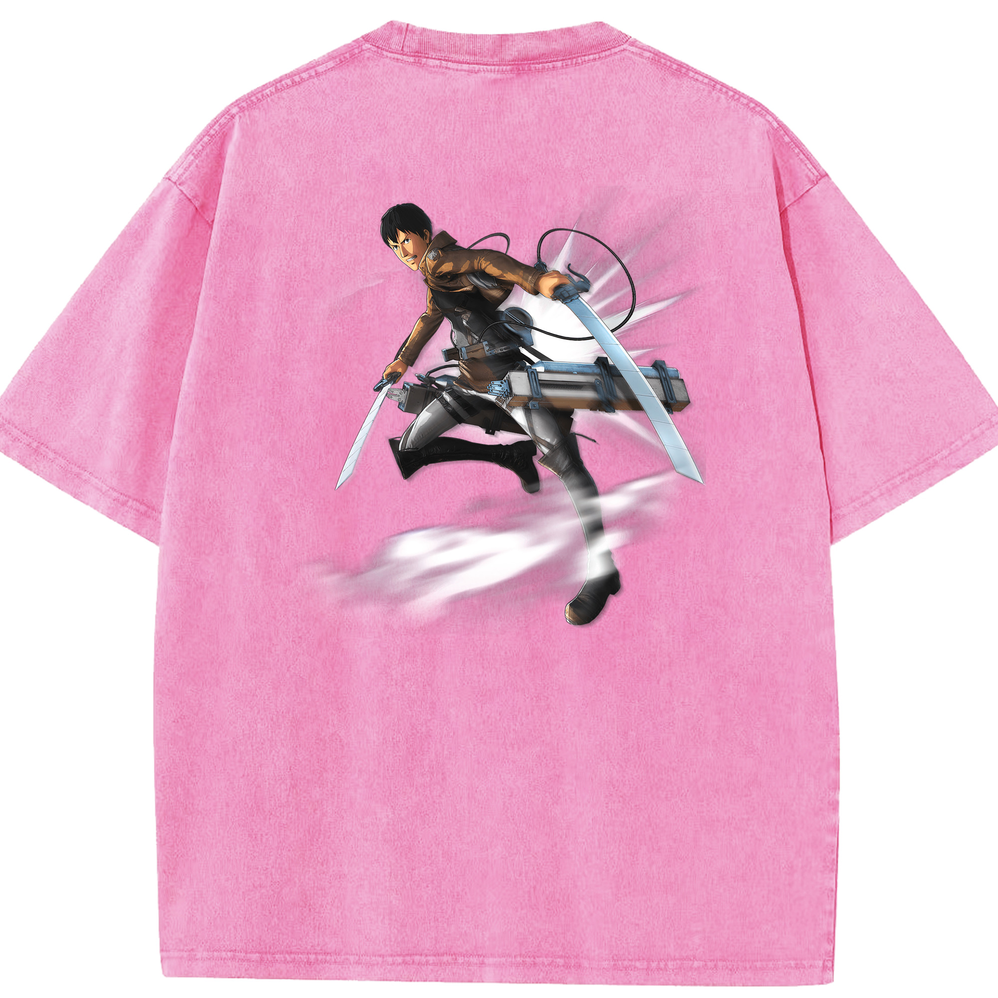 （画像用） 進撃の巨人 ベルトルト・フーバー Attack on Titan Bertholdt Hoover 綿100% ヴィンテージ風 半袖Tシャツ（背面プリント）